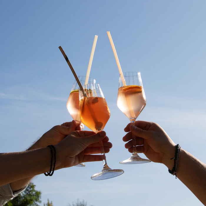 Paille de riz comestible, brune, Ø 8 mm x 25 cm