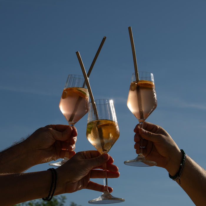 Pailles de riz comestibles, noires, Ø 6 mm x 22,5 cm