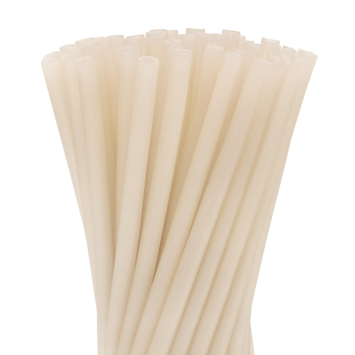 Pailles de riz comestibles, blanches, Ø 6 mm x 22,5 cm