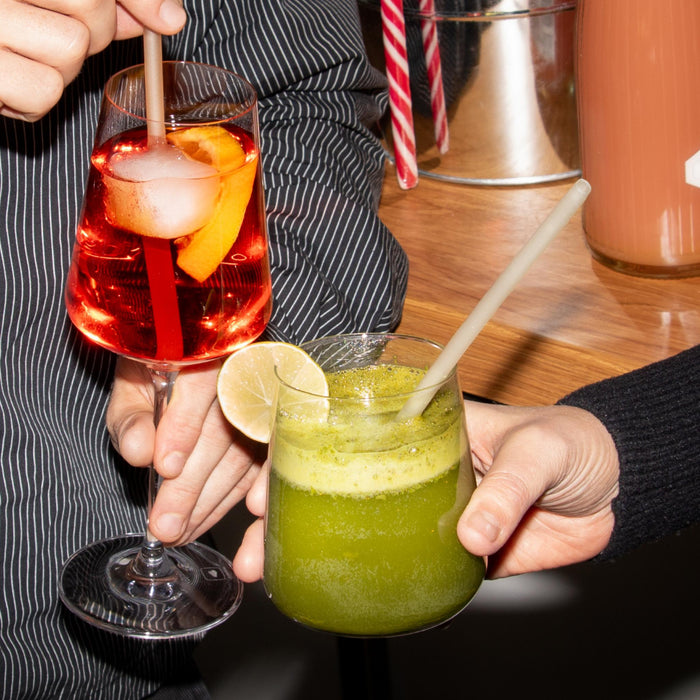 Pailles de riz comestibles, blanches, Ø 6 mm x 22,5 cm