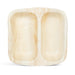 Einweg-Schale aus Palmblatt, 500 + 400 ml, rechteckig, zweifach unterteilt, 26 x 25 x 4 cm, beige

