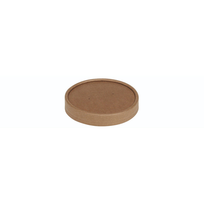 Couvercle en carton brun kraft pour gobelet à soupe 480ml - Ø98mm