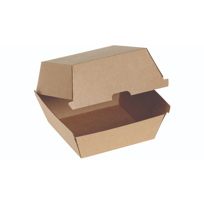 Boîte à hamburger Kraft marron - 105x102x80mm