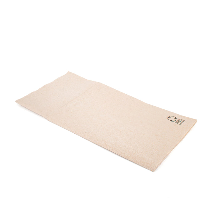 Serviettes couverts en papier - rectangulaire marron 20 x 10 cm 2 plis pli 1/8