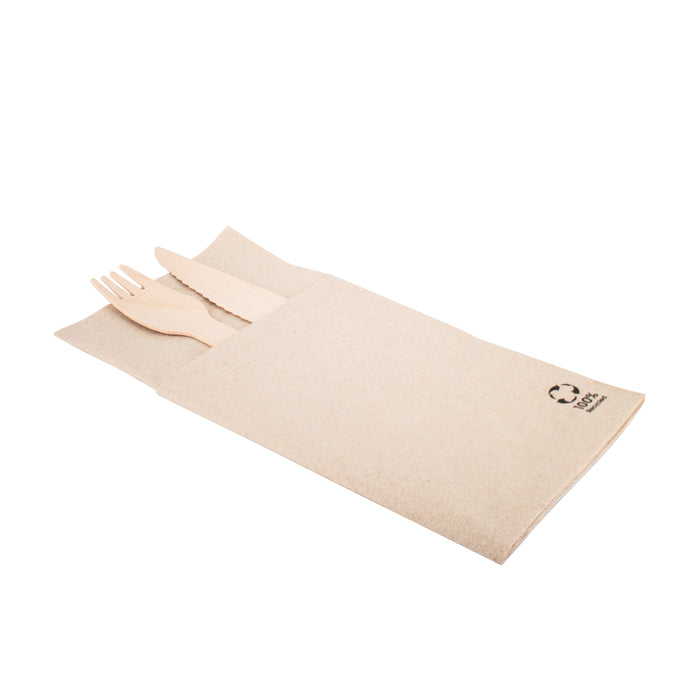 Serviettes couverts en papier - rectangulaire marron 20 x 10 cm 2 plis pli 1/8