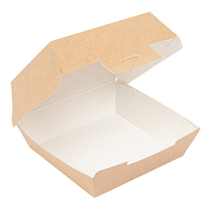 Boîte à burger en papier - marron 13 x 12,5 x 6,2 cm