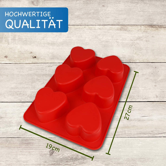 Moule silicone coeurs - rouge 27 x 28,5 x 3,5cm