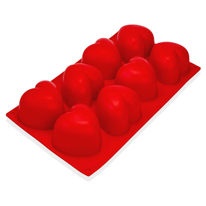 Moule silicone coeurs large - rouge 29,5x17x4cm - 1 moule