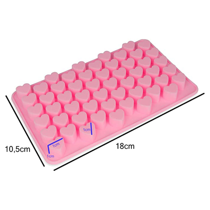 Moule silicone coeurs - rose 18x10.5x1cm