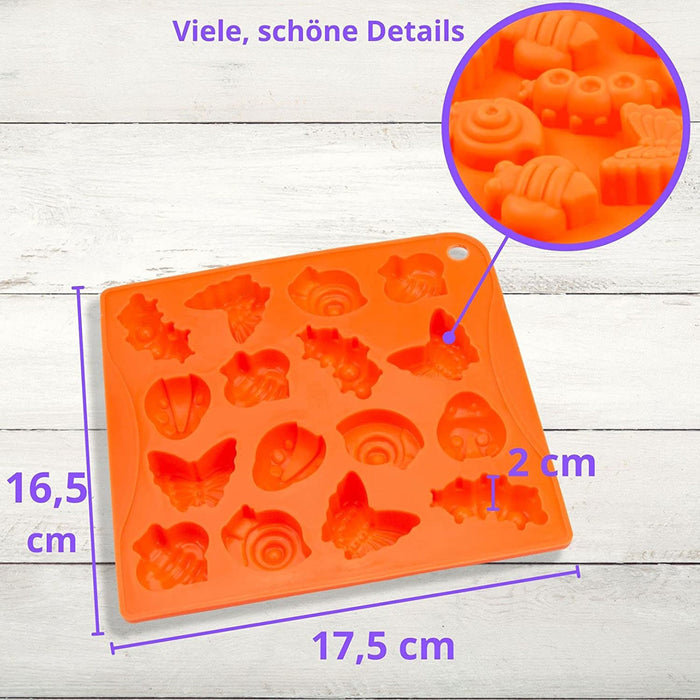 Moule silicone Insectes - orange 18x17x2cm