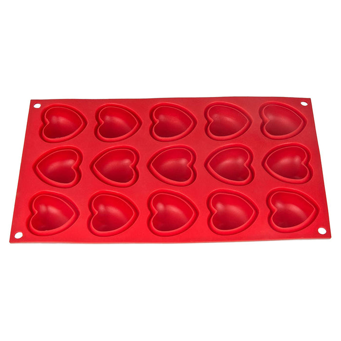 Moule silicone coeurs - rouge 29x17,5x3cm - 1 moule