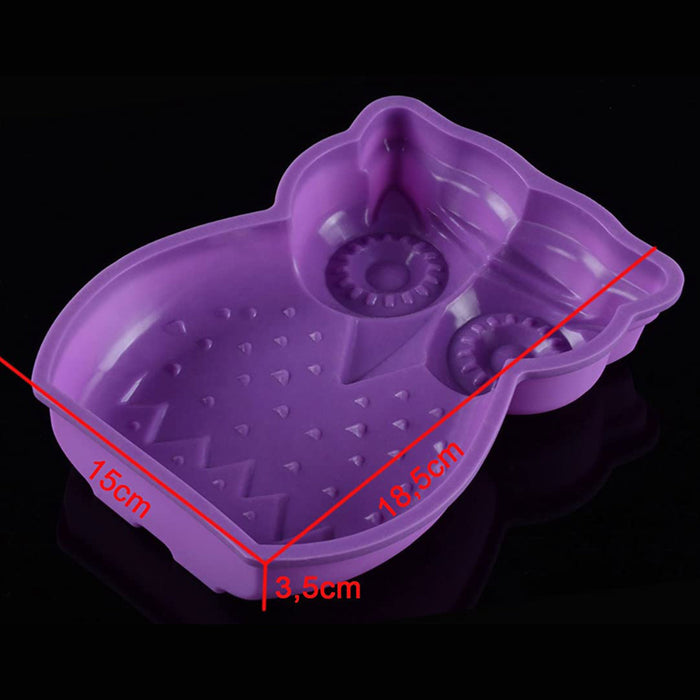 Moule silicone cake hibou - violet 18x15x4cm