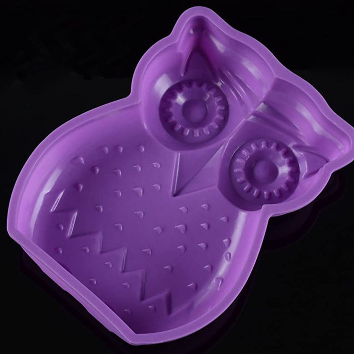 Moule silicone cake hibou - violet 18x15x4cm