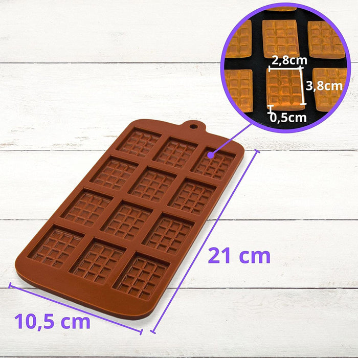 Moule silicone chocolat - marron 21x10.5x0.5cm