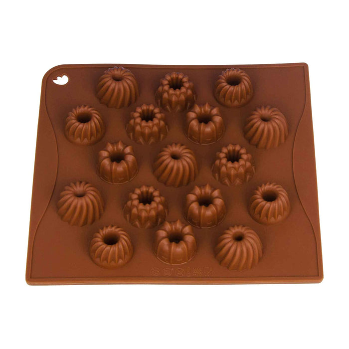 Moule silicone Bundt cake - marron 18x17x2cm