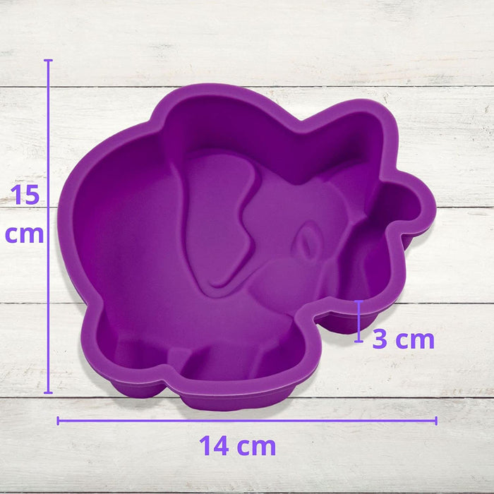 Moule silicone éléphant - violet 15x14x3cm