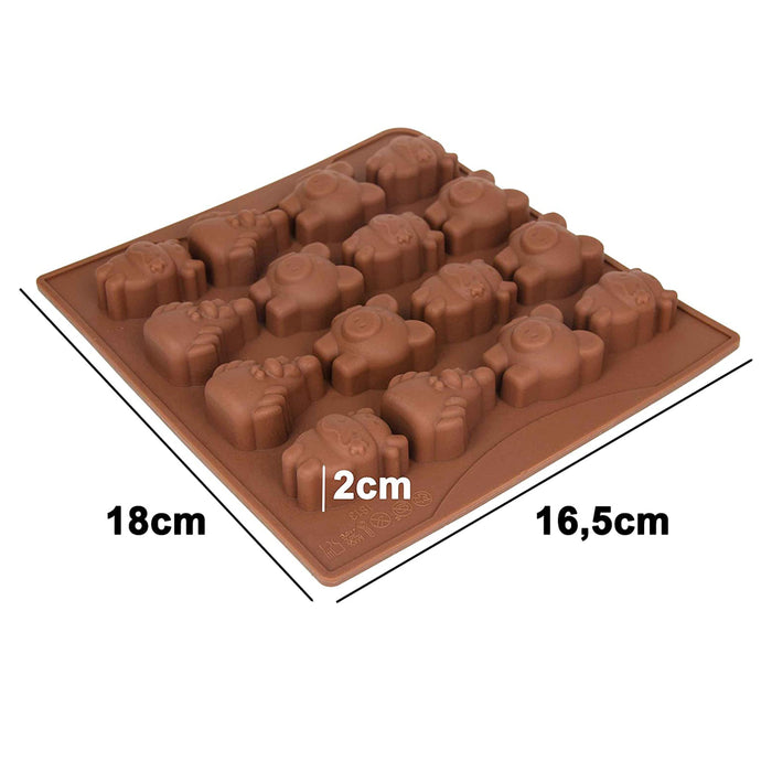 Moule silicone animaux - marron 18x16,5x2cm