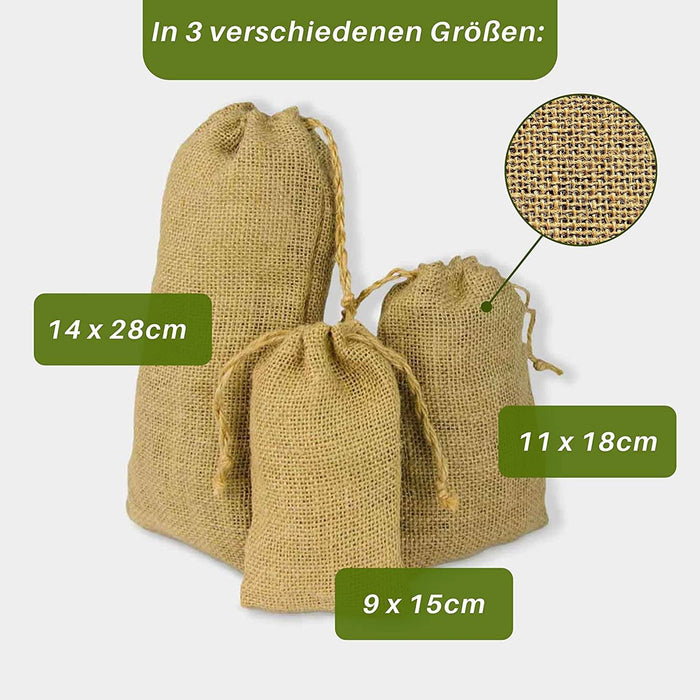 Sac en jute - sac en jute naturel 9x15cm (fibre naturelle) - lot de 24 sacs en jute
