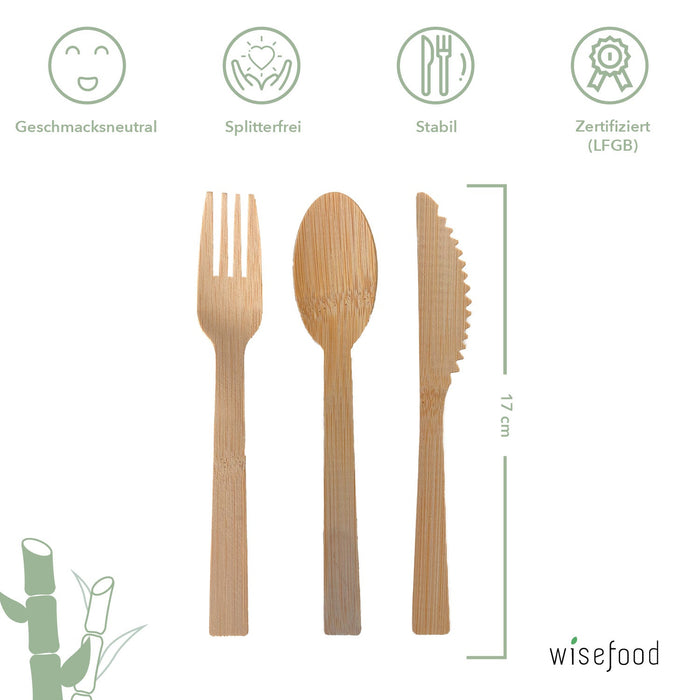 Fourchette en bambou 17 cm - fourchette en bambou jetable