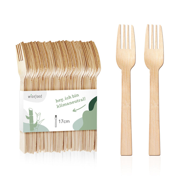Fourchette en bambou 17 cm - fourchette en bambou jetable
