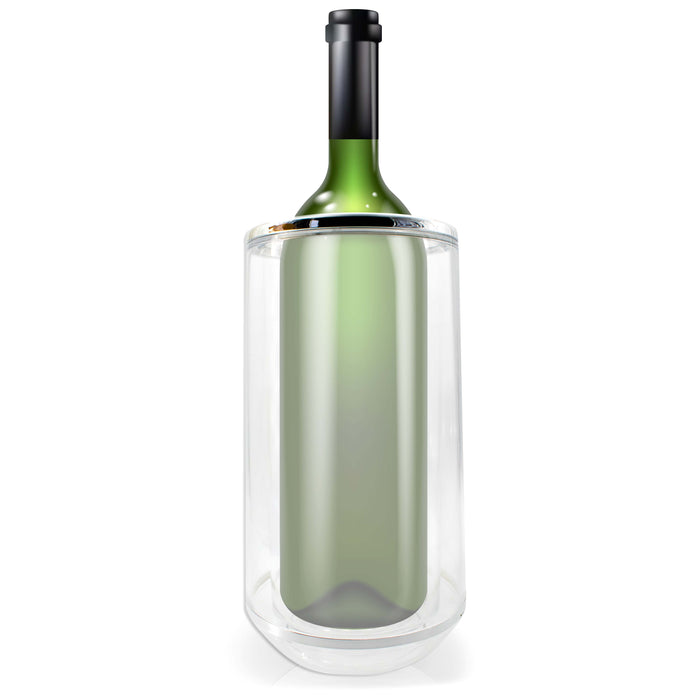 Refroidisseur de bouteille en plastique avec un bord argenté