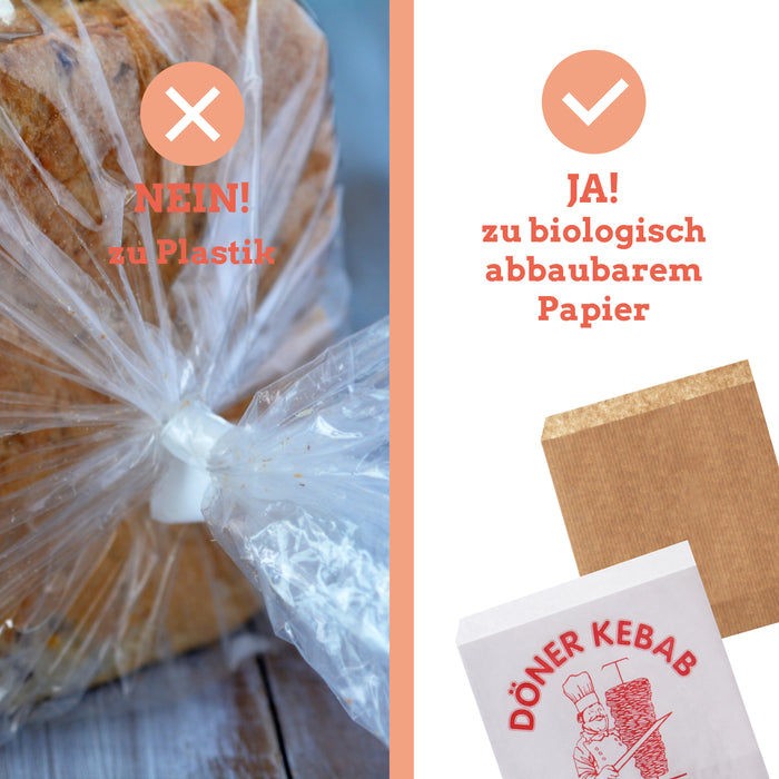 Sachets à goûter en papier - Imprimé "Journal" 15 x 16 cm, ouvert sur 2 faces