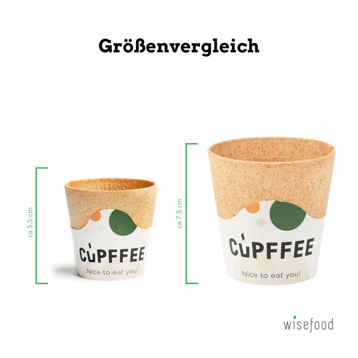 Gobelets comestibles Cupffee - 110ml / 220ml (café à emporter, cacao, boissons chaudes)