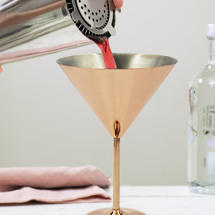 Verre à martini en acier inoxydable or rose 200ml