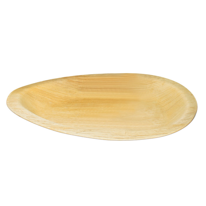 Assiette feuille de palmier ovale 26 cm en forme de goutte