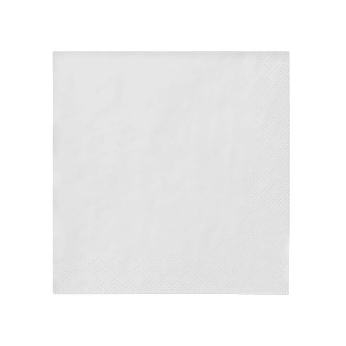 Serviettes en papier - carré blanc 33 cm 3 plis pli 1/4