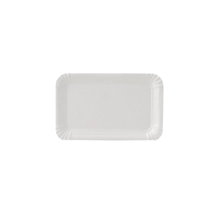 Assiette en carton - rectangulaire blanche 11 x 17 cm