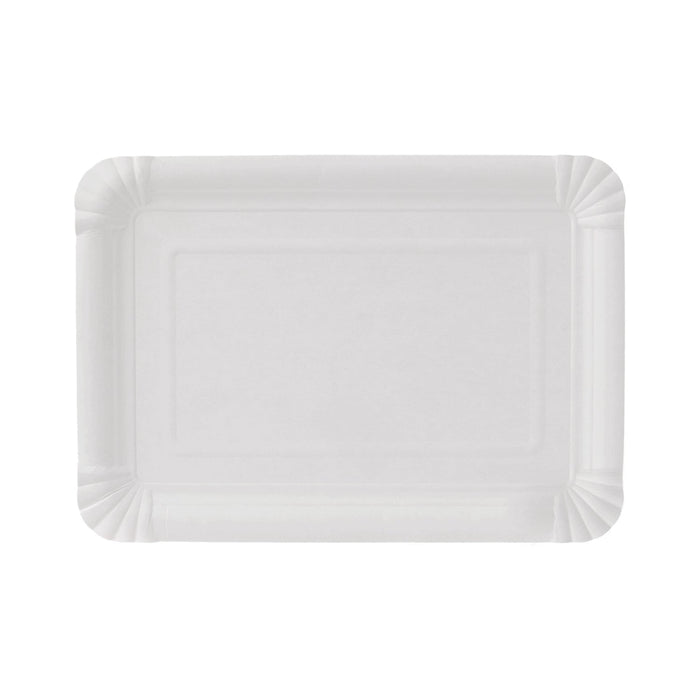 Assiette en carton - rectangulaire blanche 16 x 23 cm