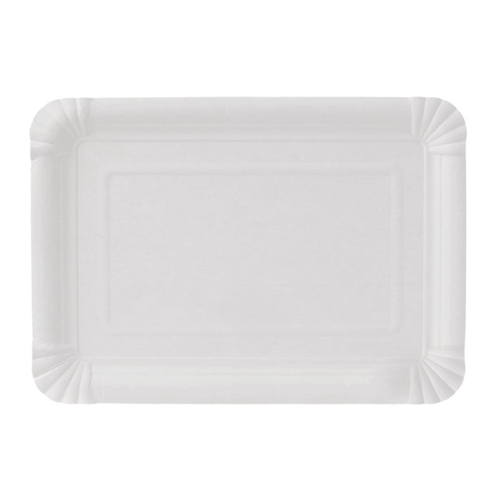 Assiette en carton - rectangulaire blanche 18 x 26 cm