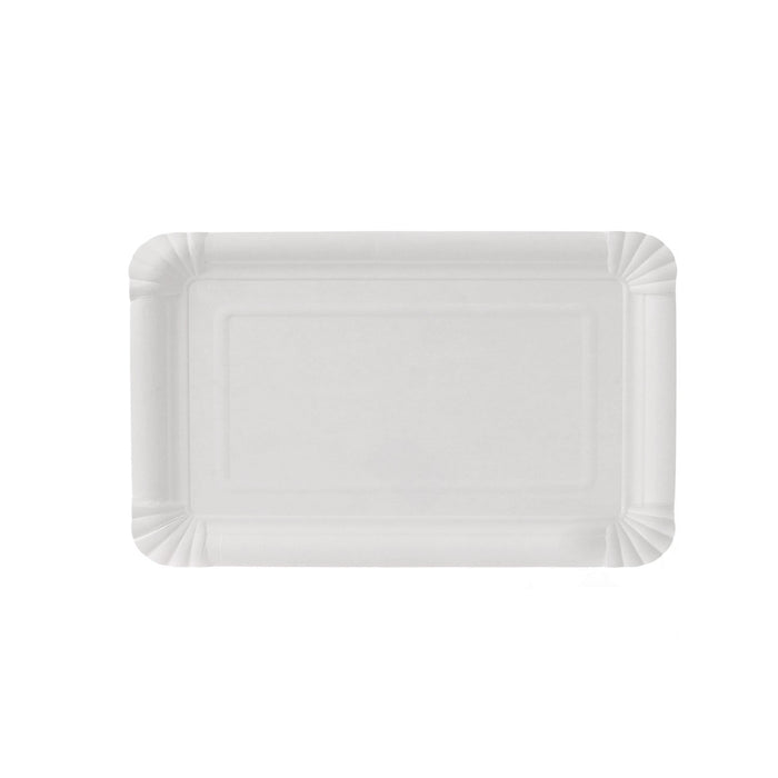 Assiette en carton - rectangulaire blanche 9 x 15 cm