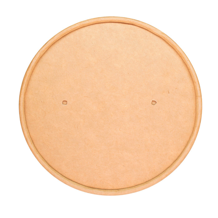 Couvercle en papier marron (convient pour les bols à soupe 480ml et 360ml) 98mm