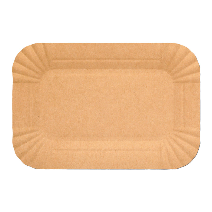 Assiettes en papier rectangulaires marron 13 x 20 cm