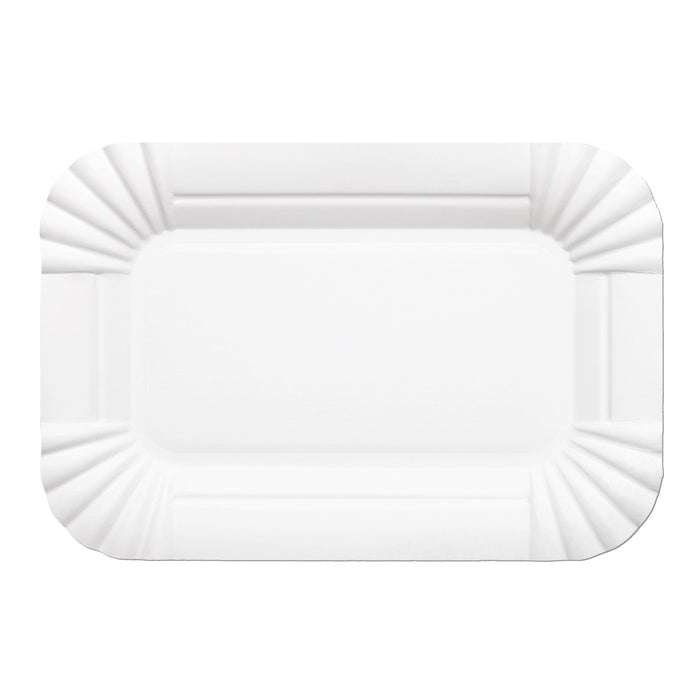 Assiette en papier rectangulaire blanche 13 x 20 cm
