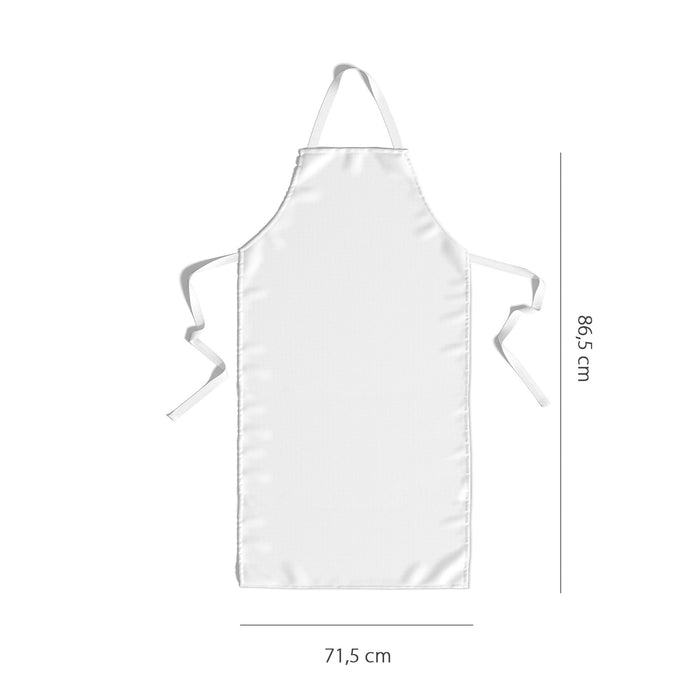 Tablier blanc en coton et polyester - 71,5 cm de large et 86,5 cm de long
