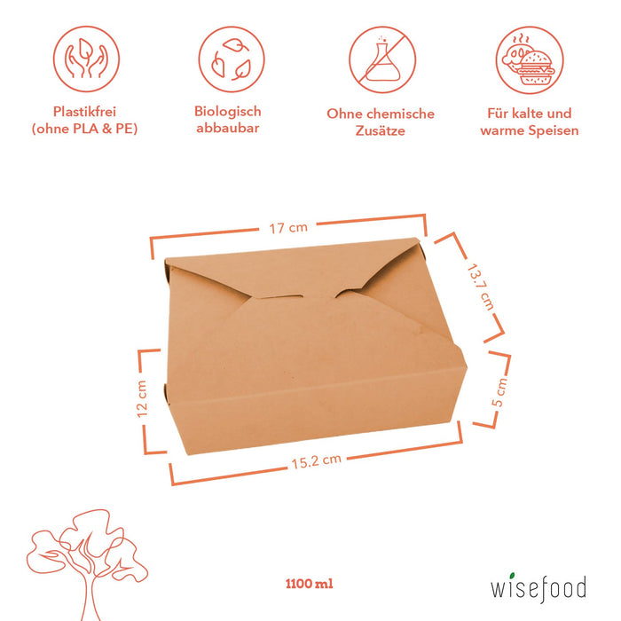 Lunchbox Take Away Box Snackbox compostable - 1100ml