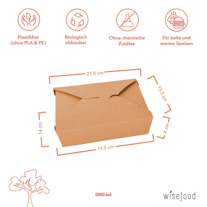 Lunchbox Take Away Box Snackbox compostable - 1500ml