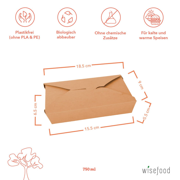 Lunchbox Take Away Box Snackbox compostable - 700ml