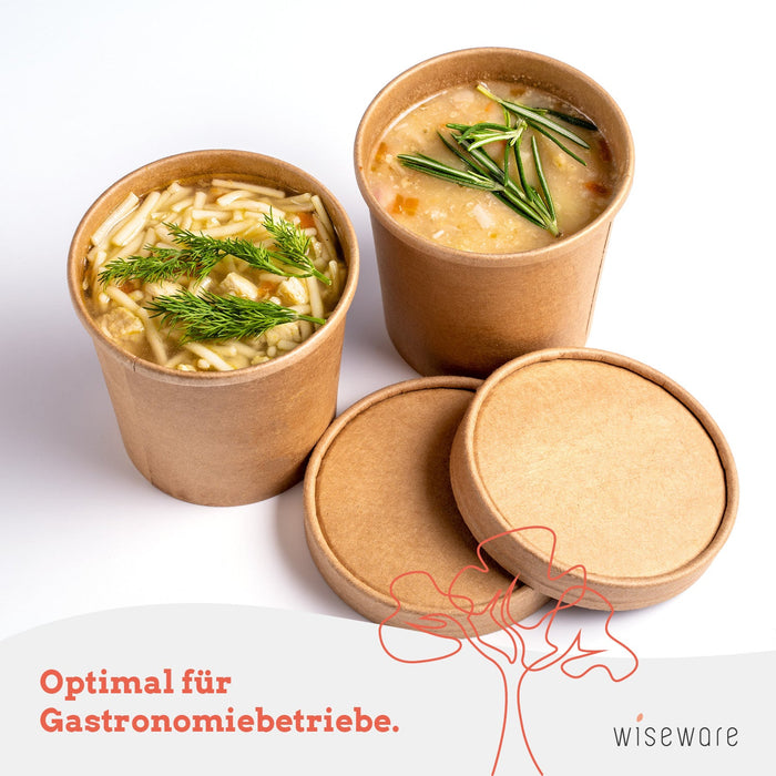 Bol à soupe 480ml To Go jetable - bol à soupe en papier - gobelets en —  Wisefood GmbH
