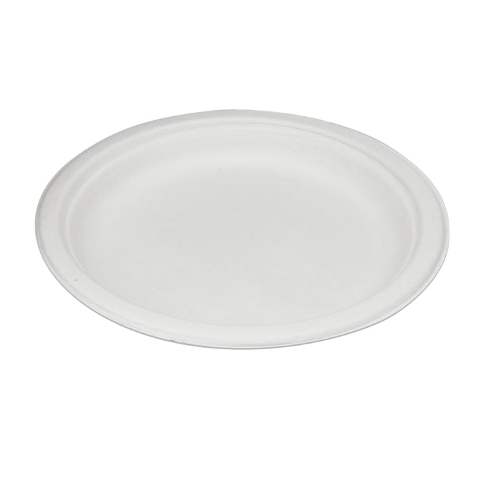Assiette en bagasse - 17 cm (ronde, blanche)