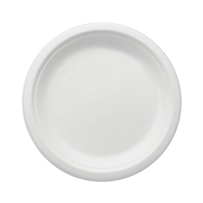 Assiette en bagasse - 17 cm (ronde, blanche)