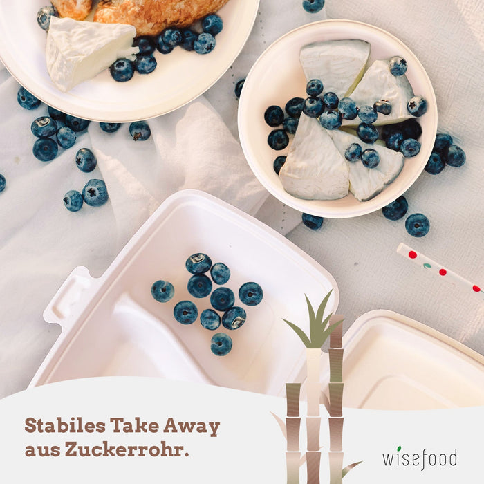 Coffret burger bagasse de canne à sucre bio - 400ml (blanc)