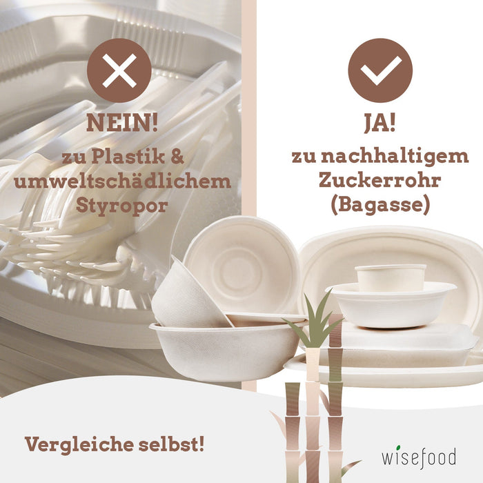 Assiette en bagasse - 17 cm (ronde, blanche)