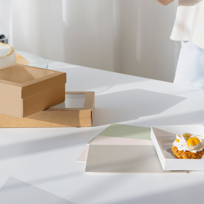Boîte à gâteaux en papier - blanc 32 x 32 x 11,5 cm