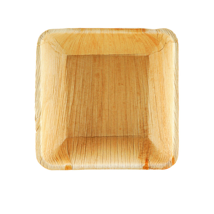 Assiette feuille de palmier carrée profonde 100ml 10 x 10 cm