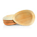 Tropfförmige Palmblattschale in heller Holzoptik, stapelbar